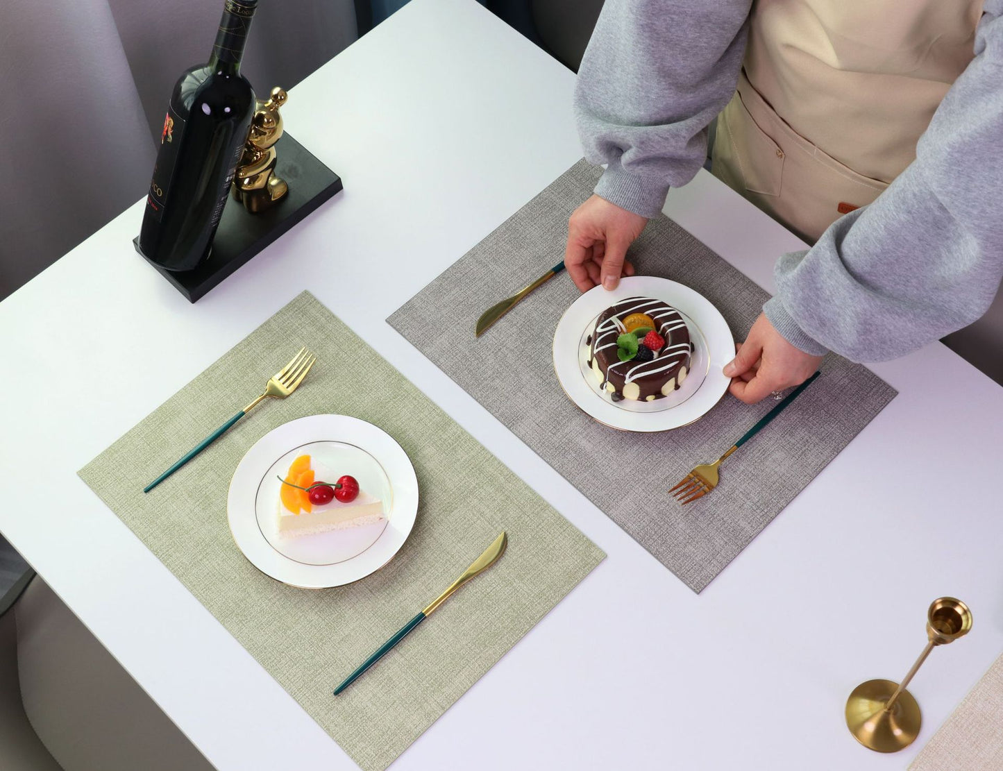 Washable Placemats Tablecloth Tea Cup Mat Textured Dining Table Mat Heat Resistant Insulation Mat High-end Western Dining Mat Coaster