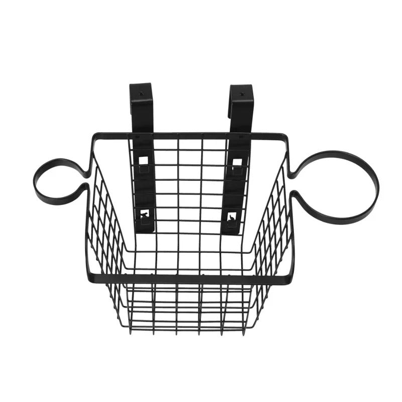 Home Essentials Over-the-Door Metal Vanity Basket, Black