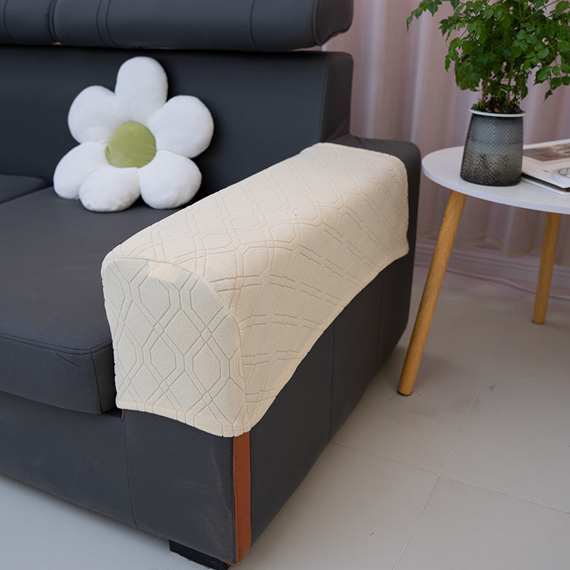 Sofa Armrest Covers Pair Sofa Side Armrest Protectors Extended Non-Slip Fabric Armrest Elastic Covers Full Coverage