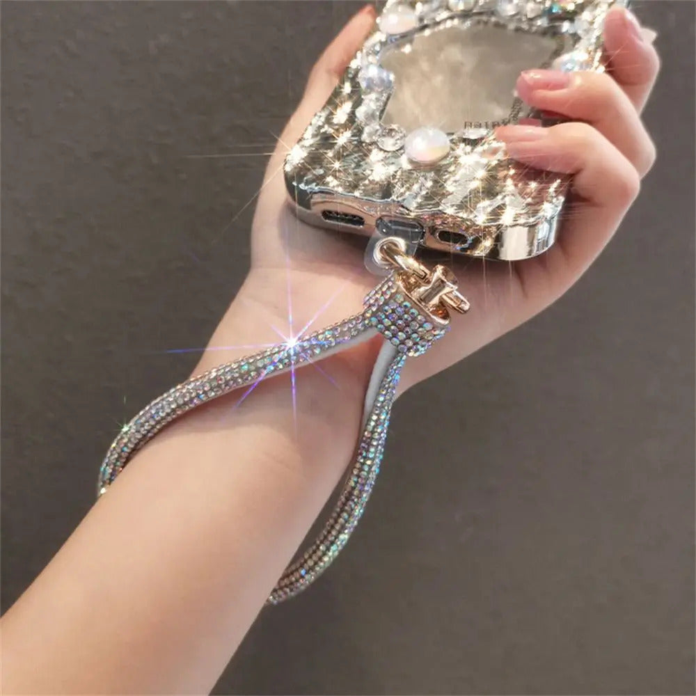 Rhinestone Mobile Phone Lanyard Bling Bling Anti Loss Diamond Lanyard Handheld Hanging Rope Phone Wrist Strap Hanging Ornaments