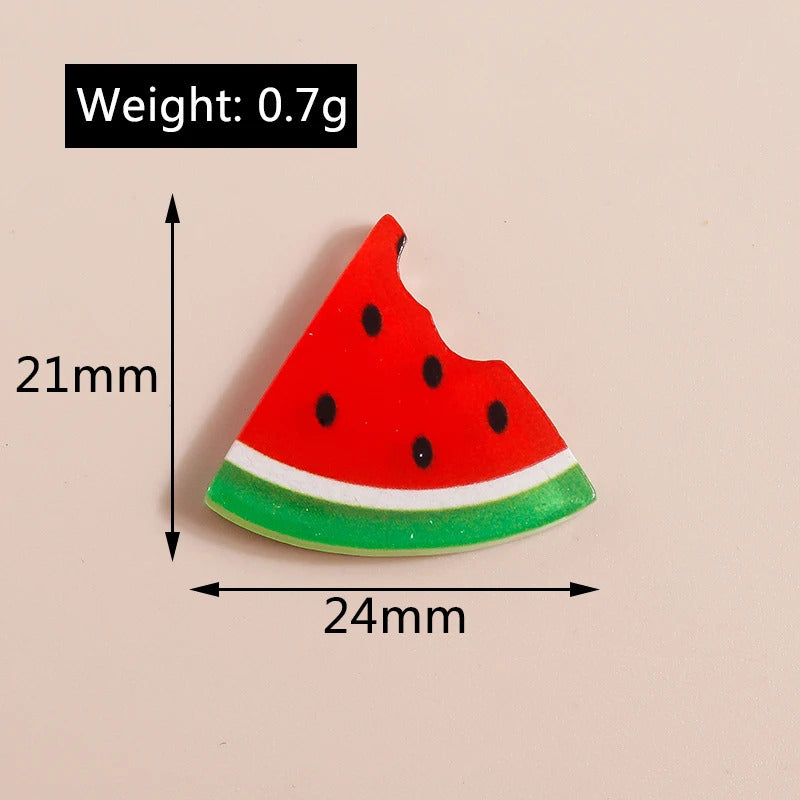 10pcs Mix Cute Mini Fruit Charms Pear Cherry Pineapple Peach Avocado Flat Back Resin Cabochons Scrapbook DIY Jewelry Accessories