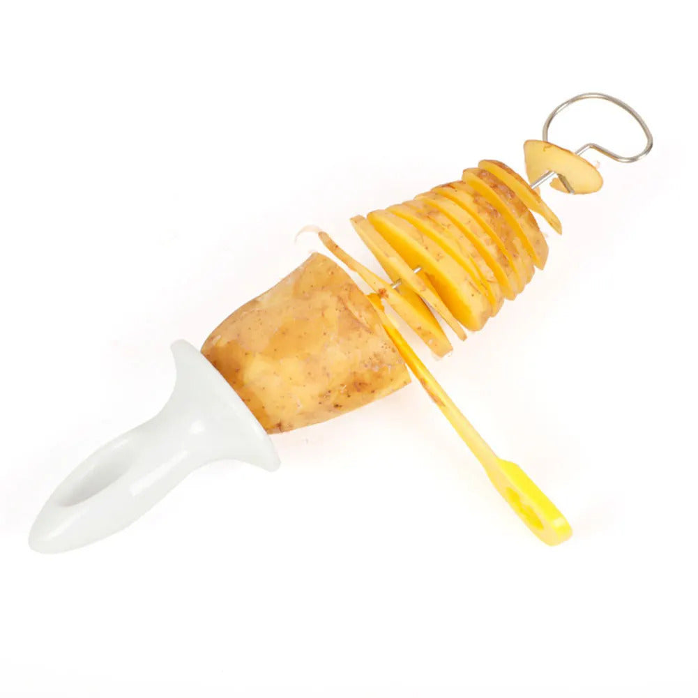 1Set Stainless Steel Plastic Rotate Potato Slicer Twisted Potato Spiral Slice Cutter Creative Vegetable Tool Kitchen Gadgets