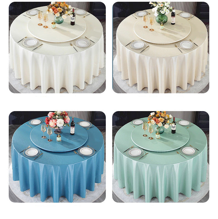 PU Non-Washable Tablecloth Waterproof Heat-Resistant Oil-Resistant Hotel Restaurant High-End Luxury Home Use Rotating Table Non-Washable Tablecloth
