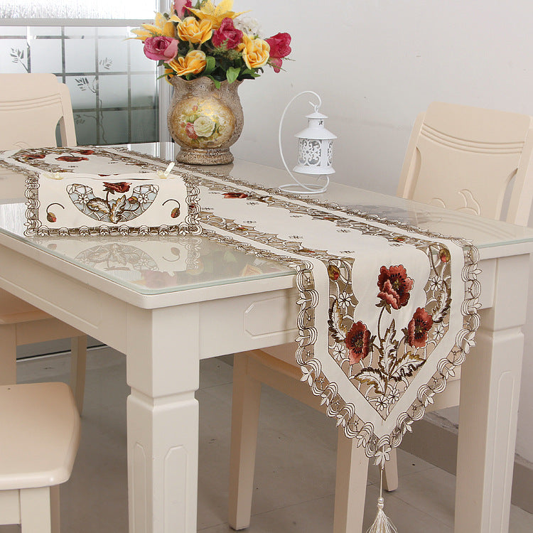 New Tablecloth Pastoral Style Polyester Household Dining Table Cloth Tablecloth Sets Multi-Purpose Cover Towel Home Fabric Wholesale