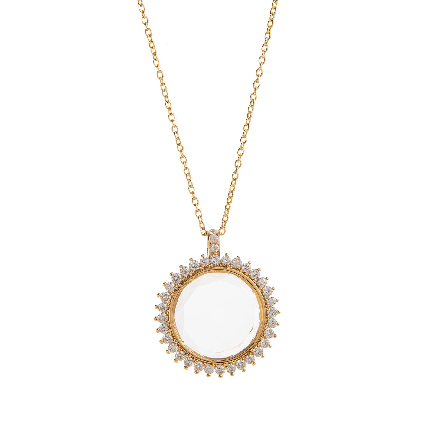 Retro Personality Photo Box Pendant Necklace Openable DIY Pendant Hollow Design Transparent Box 18K Gold Color Retention