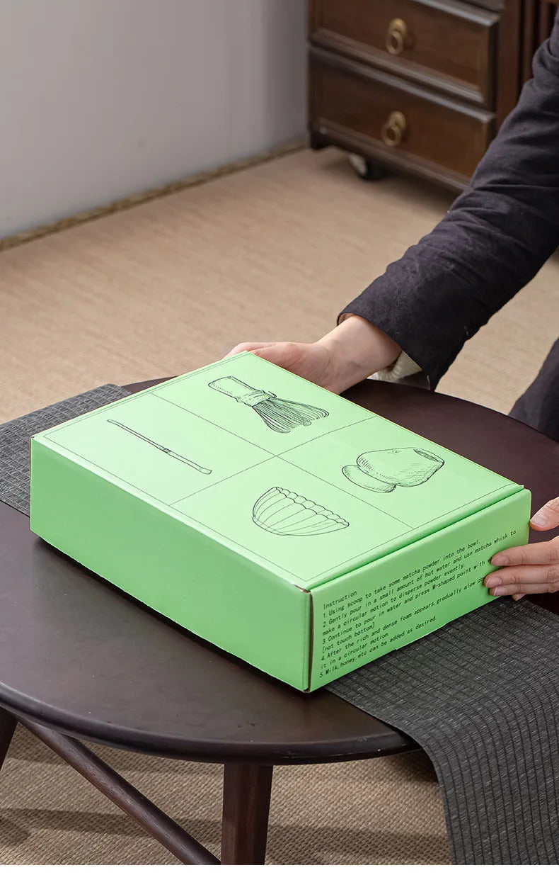 6pcs/set Natural Bamboo Matcha Tea Set Matcha Whisk Spoon Spoon Ceramic Matcha Bowl Whisk Holder Japanese Tea Tool