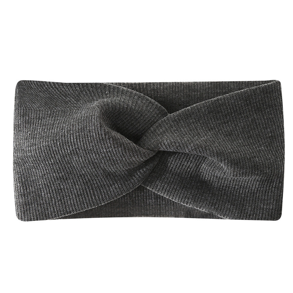 Bohemian Sports Wide Headband Foreign Trade Style Ribbed Cotton Cross Yoga Sports Elastic Headband