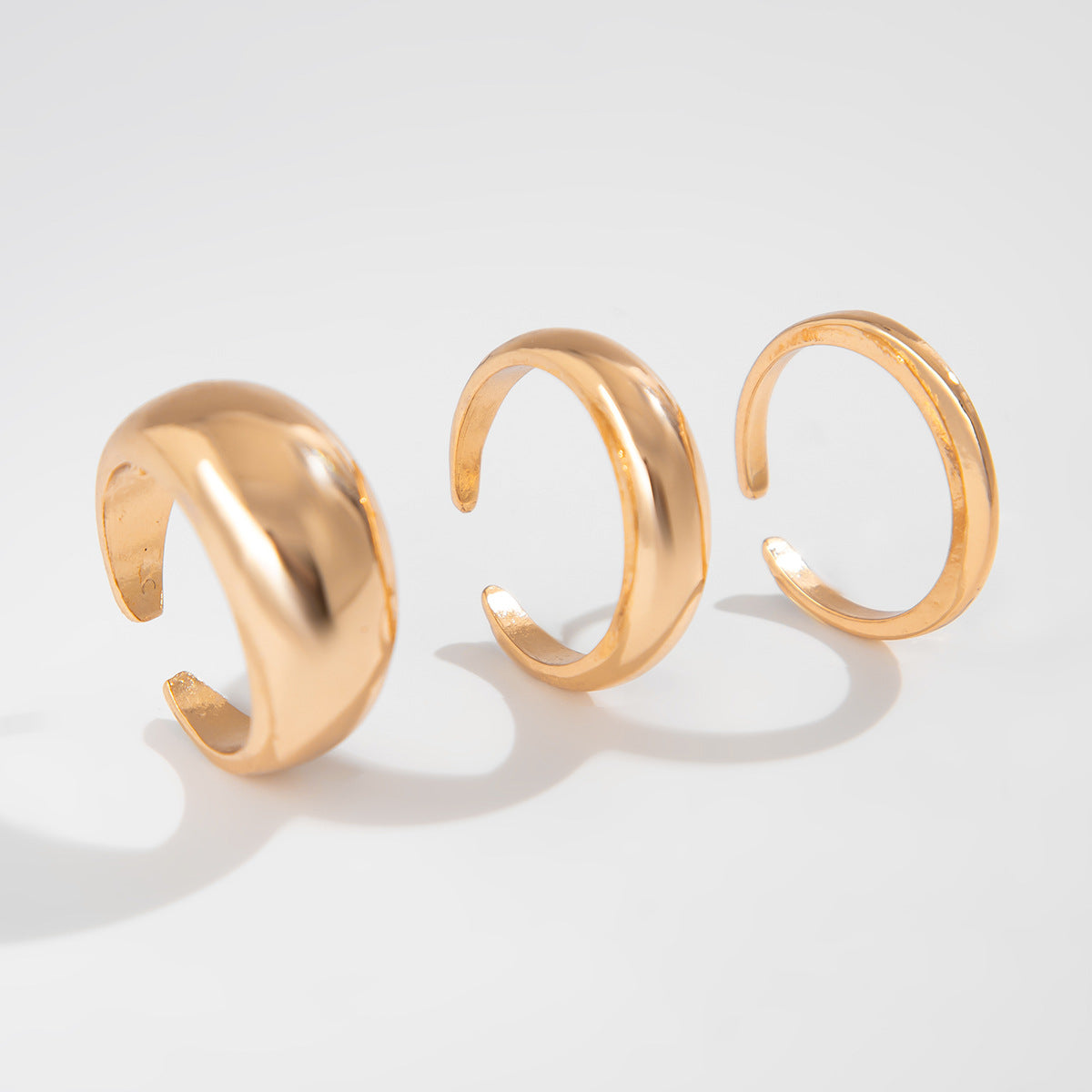 Ins Minimalist Style Trendy Exaggerated Mirror Versatile Ring Personality Alloy Hugging Ring