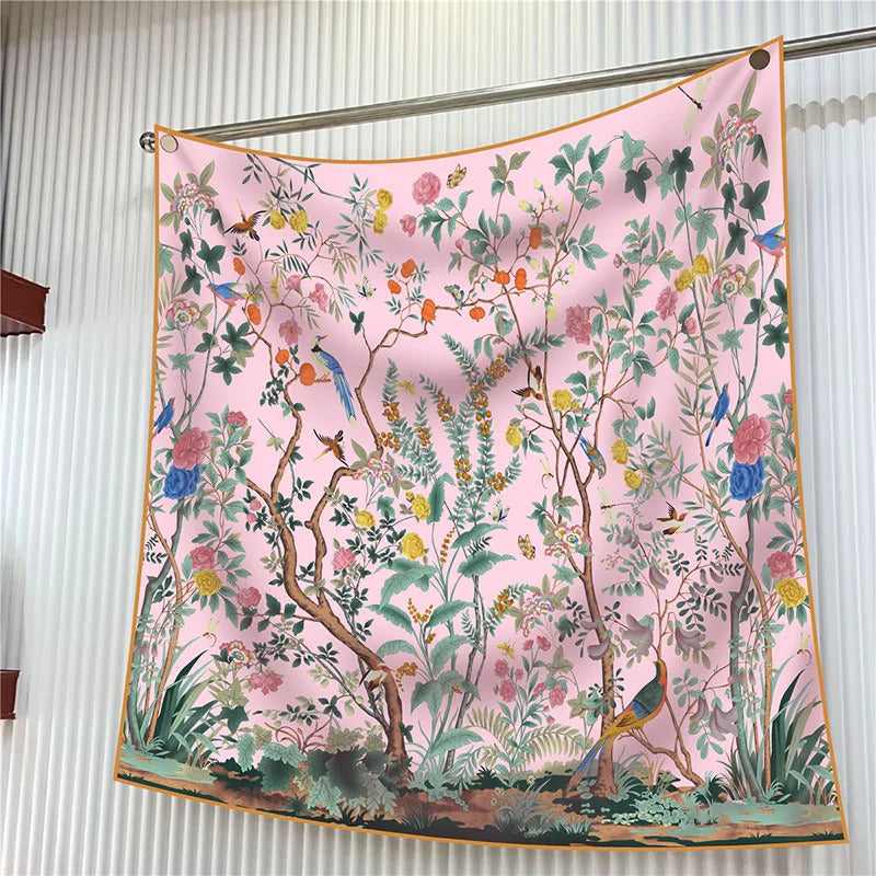 New Year Gift 90cm Large Square Scarf Scarf Women'S Scarves Spring And Autumn Style Fashion Shawl European American Twill Print