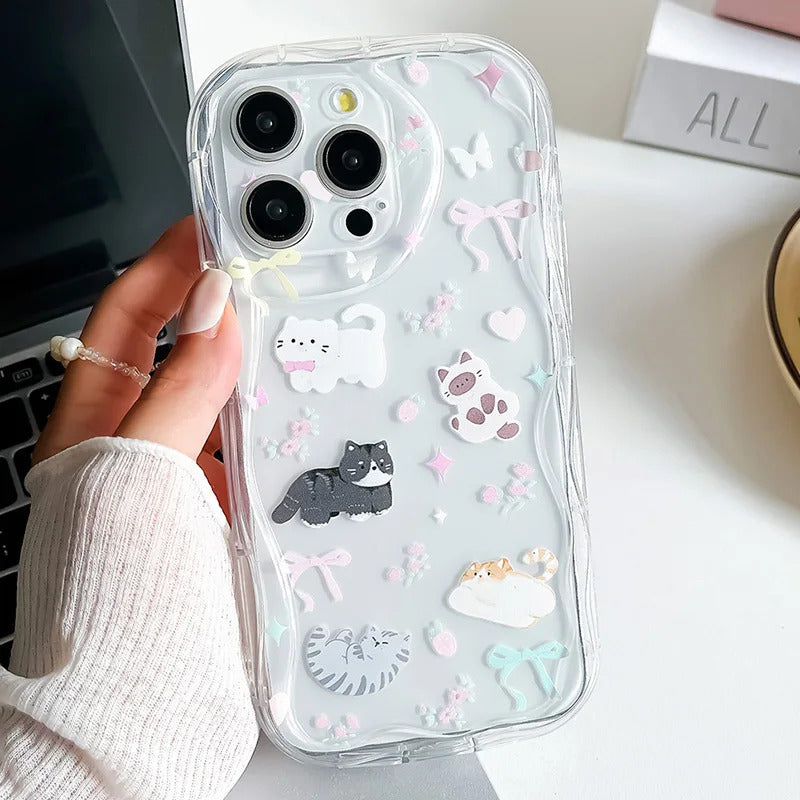 Wrst Chain Phone Case For Samsung S24 S23 S22 S21 S20 FE Plus Ultra A10S 20S 11 02 03 04 05S Cute Cat Lanyard Soft TPU Cover
