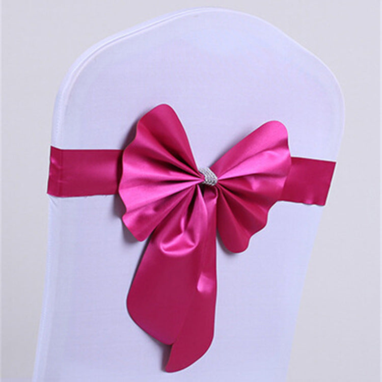 Wedding Chair Back Flower Decoration No-Tie Elastic Bow Chair Sash Chair Cover Chair Back Hotel Banquet Special