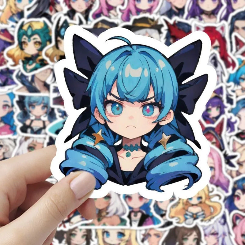 60 sheets LOL League of Legends Q-version characters sexy and cute Gwynn Wing En phone case, notebook ledger waterproof stickers