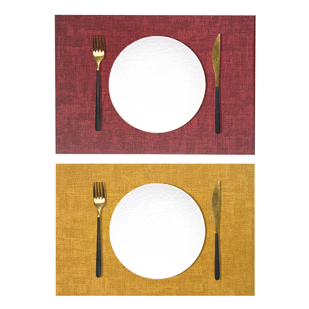 Western Dining Mat Square Cloth Pattern Household Dining Mat Bowl Mat Hotel Leather Dining Table Mat Waterproof Oilproof Heat Insulation Mat