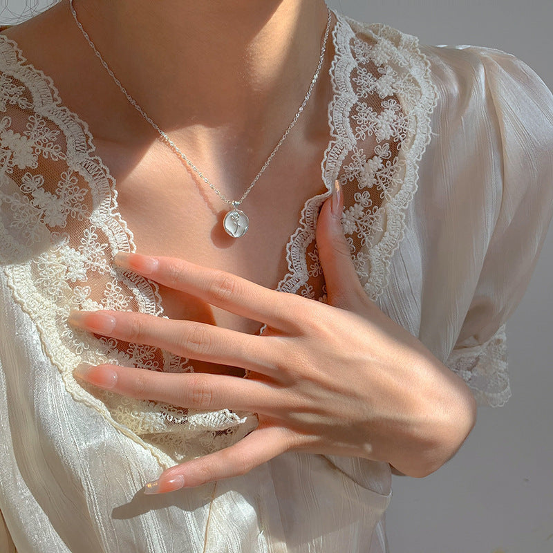 Li Luo New S925Sterling Silver Pearl Necklace Accessory for Women, Non-Fading, High-End Feel, Versatile Spring/Summer Clavicle Chain Wholesale