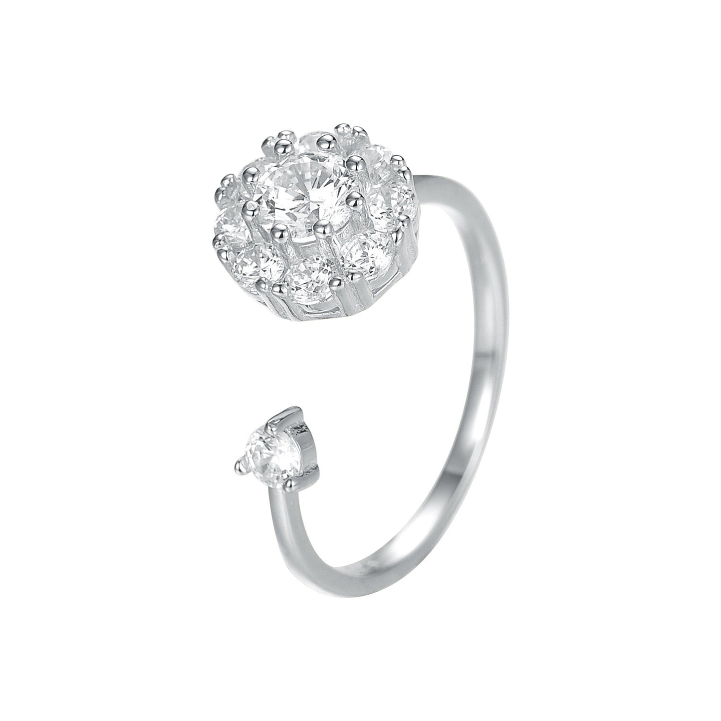 Cross-Border AliExpress Rotatable Stress Relief S925 Sterling Silver Ring for Women New Open Design Amazon Wholesale Live Streaming