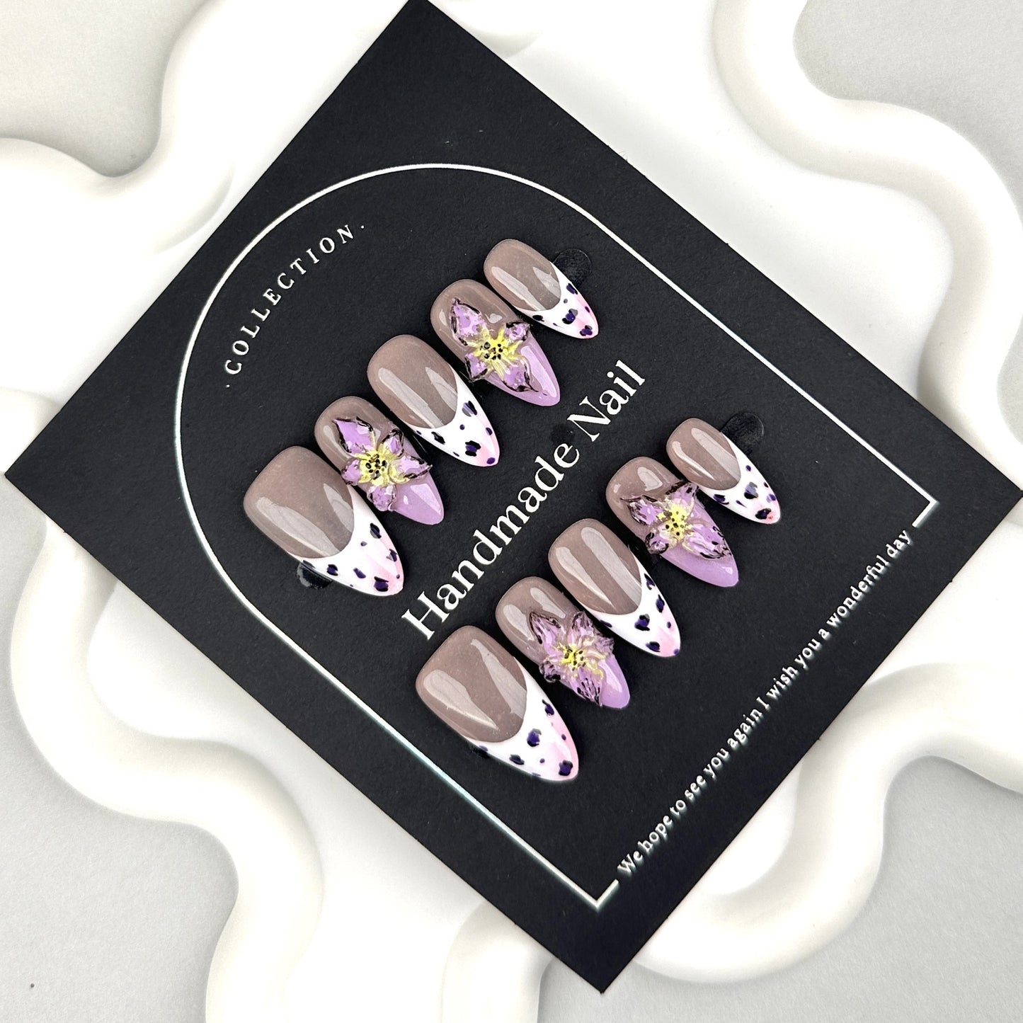 Pure Handmade Carved Nail Stickers Wearable Nail Pieces High-end Autumn Winter European and American Cross-border Wholesale Handmade Pure