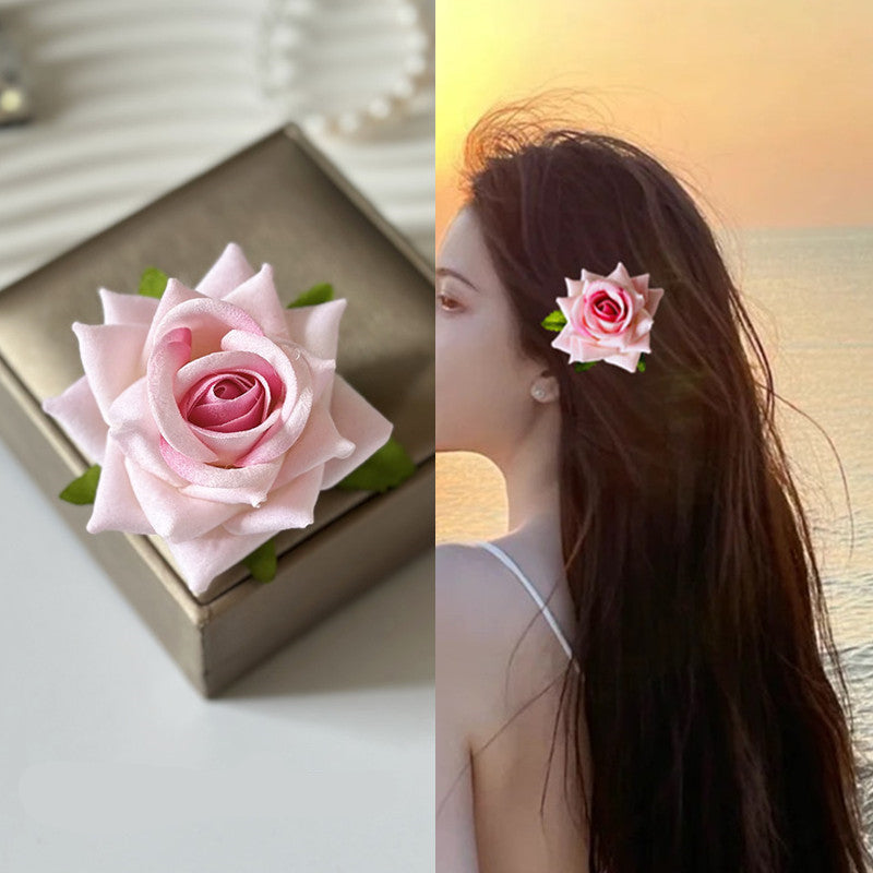 Dai People Dress up Seaside Vacation Plumeria Rubra Barrettes Travel Headdress for Taking Photos Flower Side Clip Small Size Fairy Hairpin