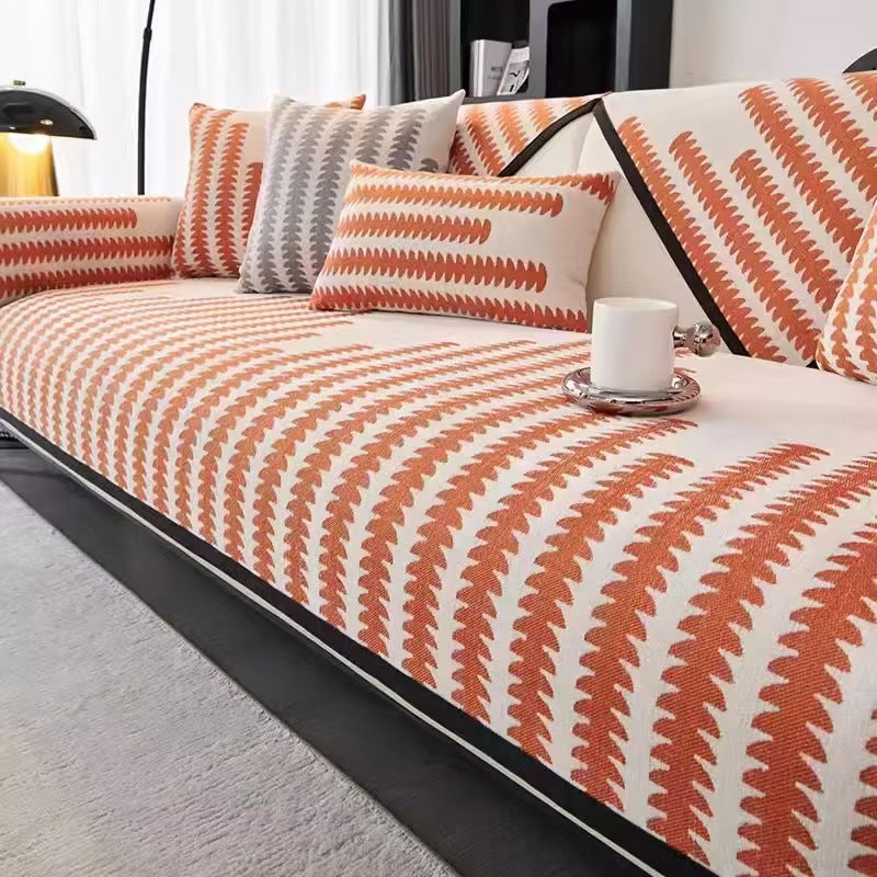 Fabric Chenille Sofa Cushion Four Seasons Autumn Winter Seat Cushion Modern Simple Sofa Cover Throw Blanket Cloth Leather