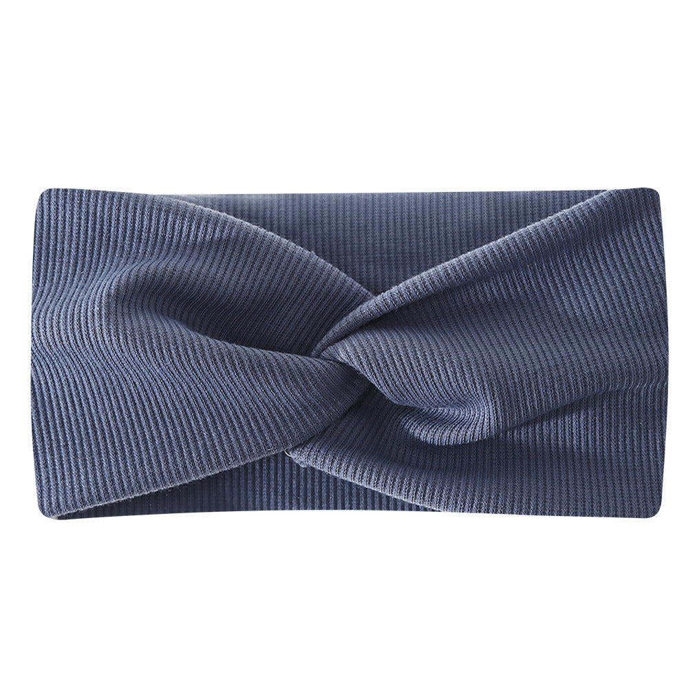 Bohemian Sports Wide Headband Foreign Trade Style Ribbed Cotton Cross Yoga Sports Elastic Headband