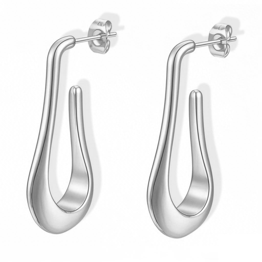 Minimalist Water Drop U-shaped Earrings Niche Design Elegant French Stud Earrings Women's Light Luxury High-end Cool Style