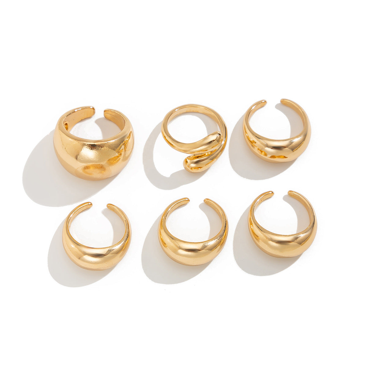 Ins Minimalist Style Trendy Exaggerated Mirror Versatile Ring Personality Alloy Hugging Ring