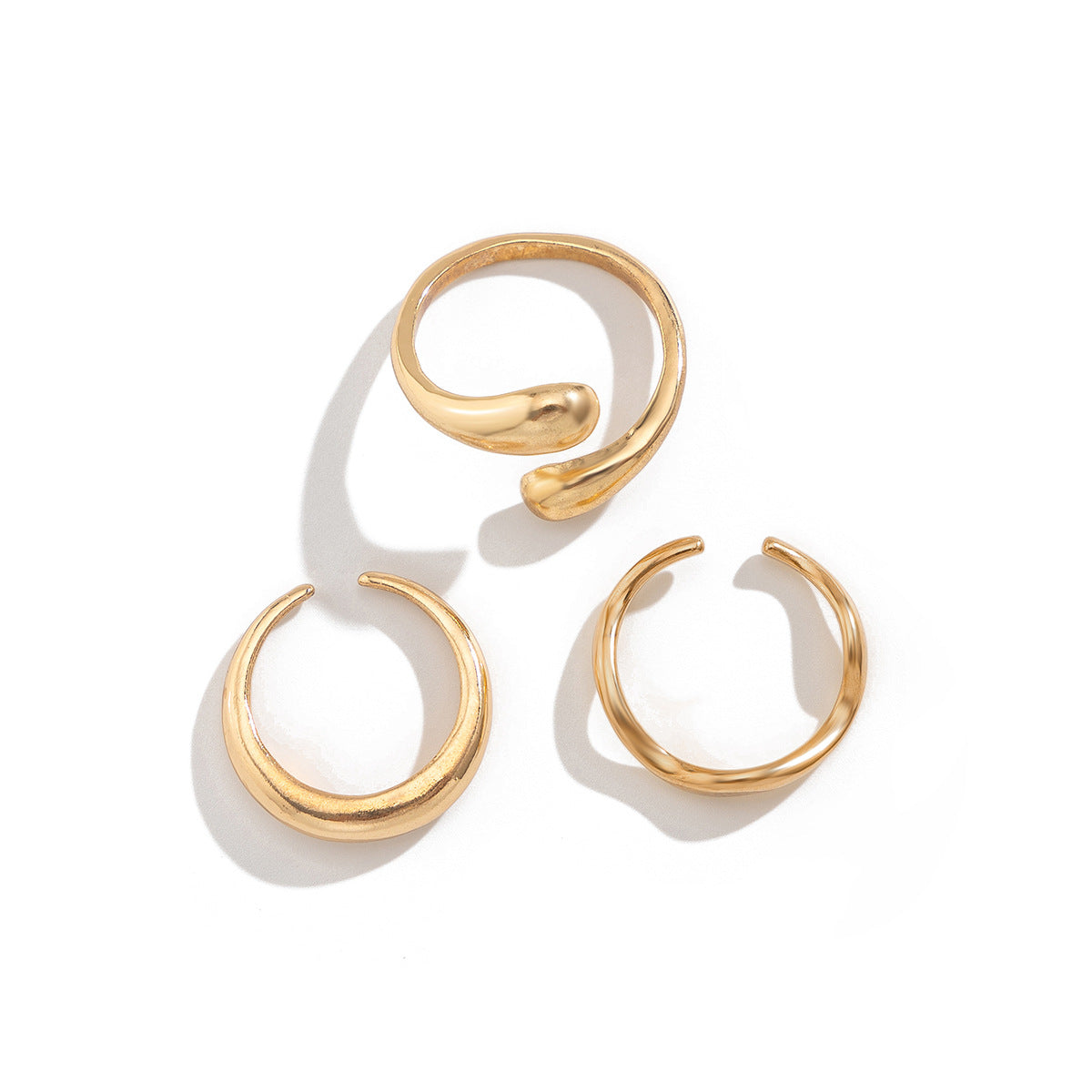 Ins Minimalist Style Trendy Exaggerated Mirror Versatile Ring Personality Alloy Hugging Ring