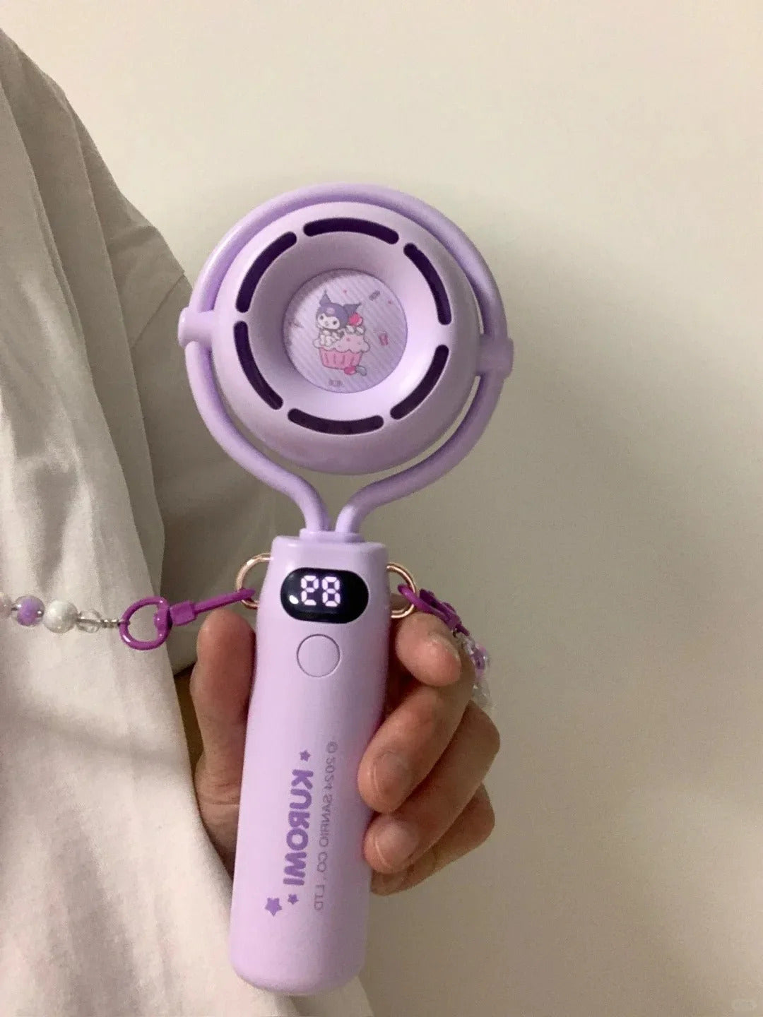 10000 Ma Sanrio Usb Folding Handheld Mini Fan Kuromi Pachacco Portable Hanging Neck Fan Bladeless Ultra-quiet Strong Breeze Fans