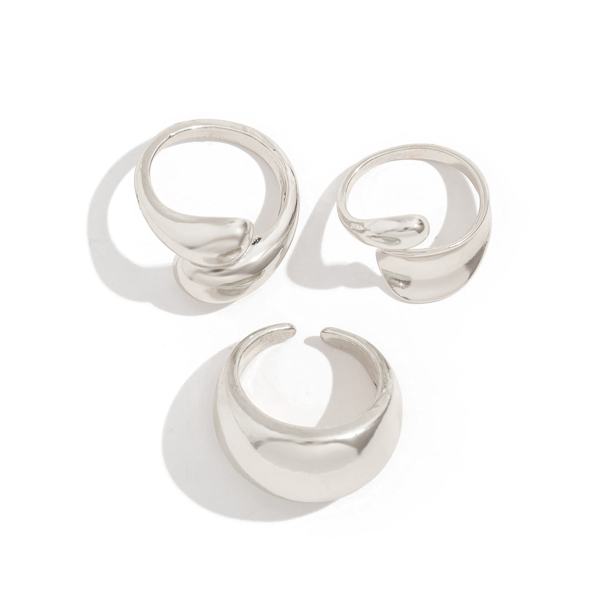Ins Minimalist Style Trendy Exaggerated Mirror Versatile Ring Personality Alloy Hugging Ring