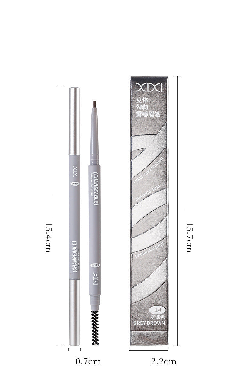 Makeup Xixi 3D Contour Mist Eyebrow Pencil Natural Color Definition Waterproof Smudge-proof Dual-ended Eyebrow Pencil