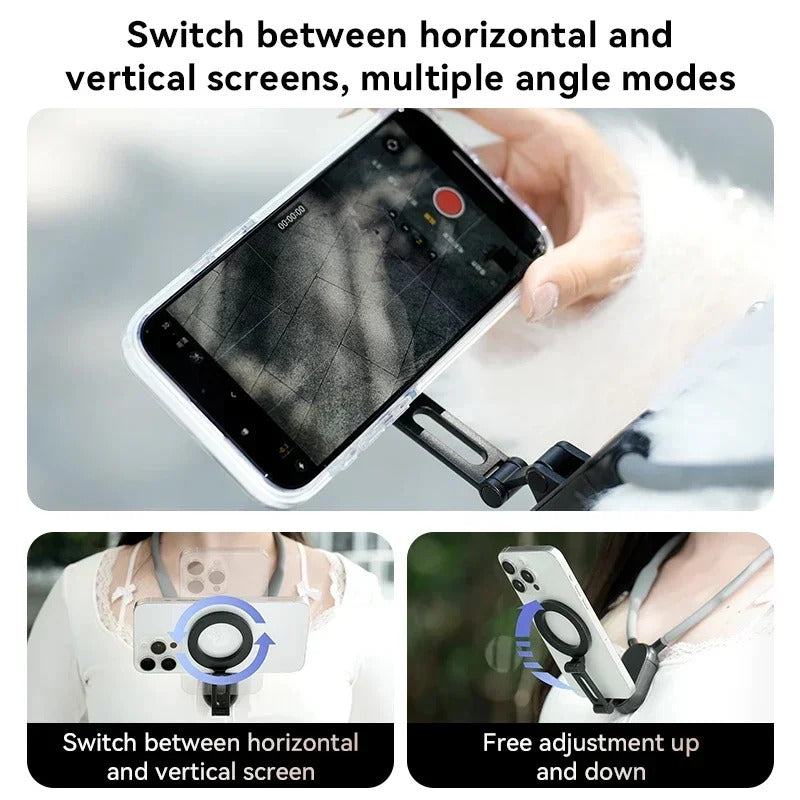 Neck Strap Lazy Bracket 360 Rotating Magnetic Phone Holder Portable Hands-Free Phone Clip Strong Magnet Comfortable Phone Mount