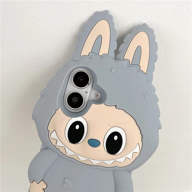 LaBuBu Monster Phone Case Kawaii Cartoon Anti Drop Soft Silicone Cover Suitable for IPhone 16 15 14 Plus 13 Pro Max Toy Gift
