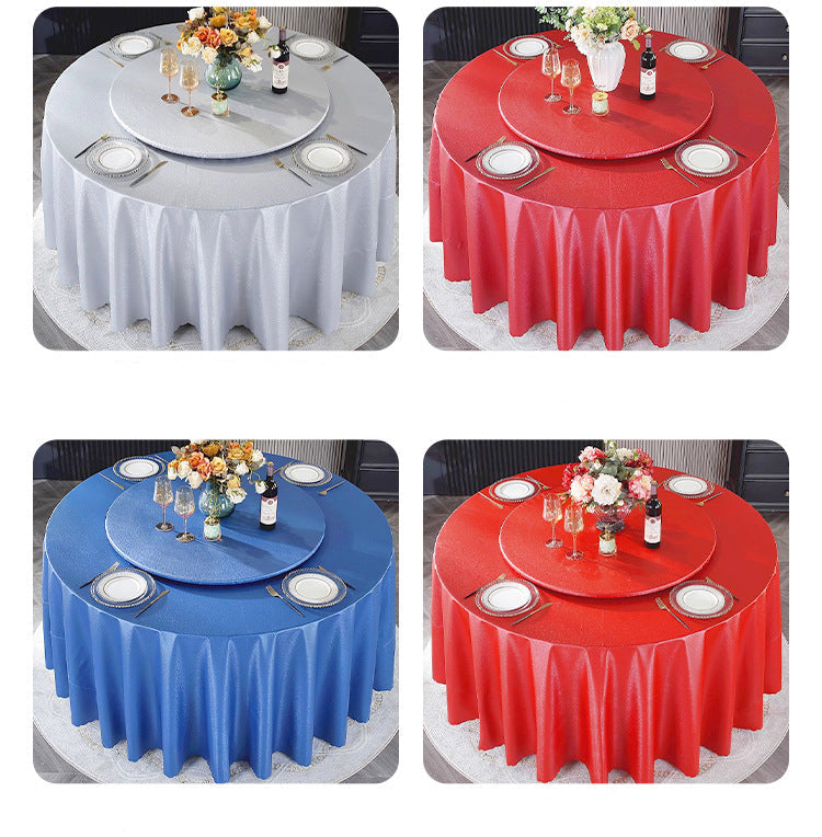 PU Non-Washable Tablecloth Waterproof Heat-Resistant Oil-Resistant Hotel Restaurant High-End Luxury Home Use Rotating Table Non-Washable Tablecloth