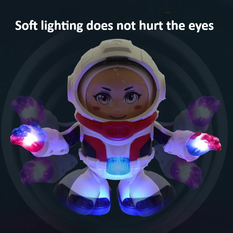 Electric Cartoon Astronaut Toy Can Cover The Head Simulation Astronaut Dancing Toy with Dynamic Light Space Dance ABS Material