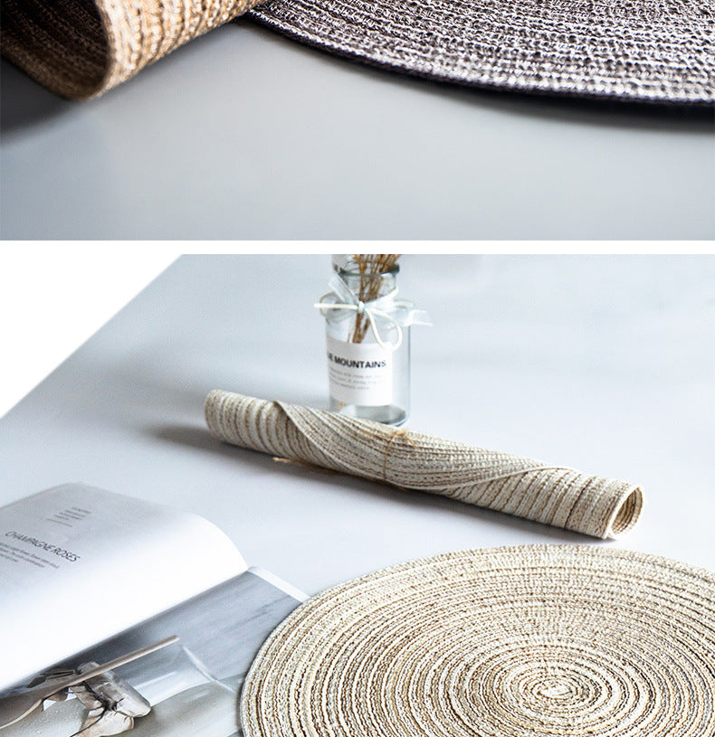Placemat Woven Coaster Heat Insulation Mat Ins Feng Shui Kettle Mat Household Anti-scalding Dish Plate Bowl Mat Western Dining Table Mat