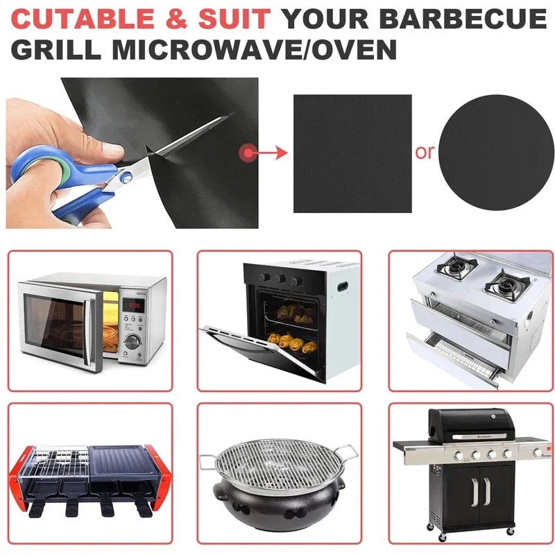 1/5/10pcs Nonstick BBQ Grill Mat 40*33cm Baking Mat BBQ Tools Cooking Grilling Mat Heat Resistance Barbecue Sheet Kitchen Tools