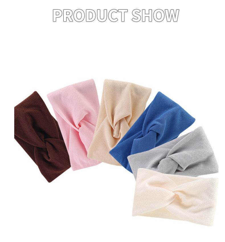 Bohemian Sports Wide Headband Foreign Trade Style Ribbed Cotton Cross Yoga Sports Elastic Headband