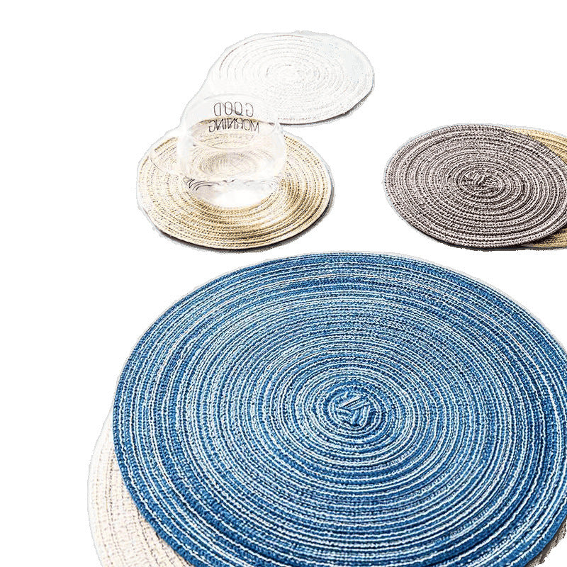 Placemat Woven Coaster Heat Insulation Mat Ins Feng Shui Kettle Mat Household Anti-scalding Dish Plate Bowl Mat Western Dining Table Mat