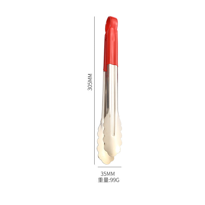 Stainless Steel Food Tongs Thickened Anti-scald Kitchen Tools Wholesale Buffet Bread Tongs BBQ Steak Food Tongs