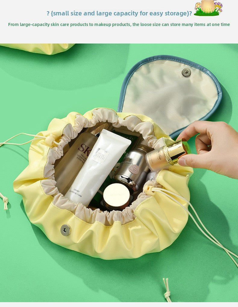 Cute and Lazy Cosmetic Bag Drawstring Bag Large Capacity Portable Cord-Pull Bag Drawstring Skin Care Products Buggy Bag Wash Bag