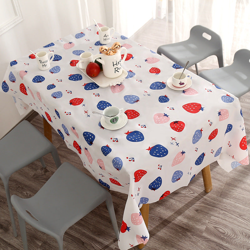 Nordic Style Warm High Temperature Resistant Tablecloth Ins Tablecloth Waterproof Oil-Proof Disposable High-Grade PVC Plaid Dining Table Cloth Liner