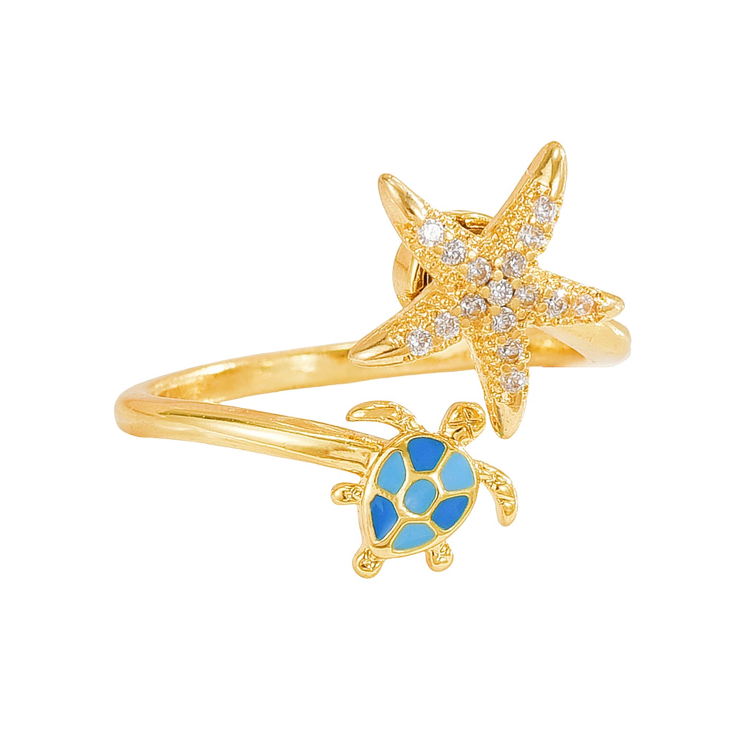 Rotating Ring for Women, Copper Gold Plated, Non-Fading, Elegant and Luxurious, Adjustable Daisy, Star, Moon, Zircon, European and American Cross-Border
