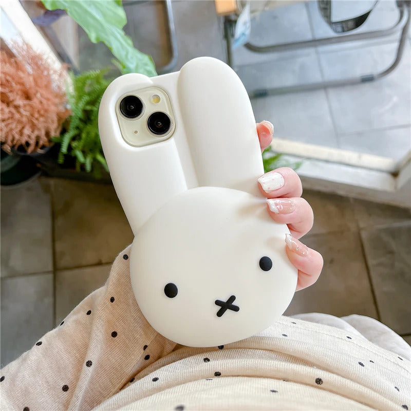 Miffy Phone Case Silicone Iphone 11/12/13/14/15/16ProMax Kawaii Anti-drop Simple All-wrap Soft Case Christmas Toy Gift