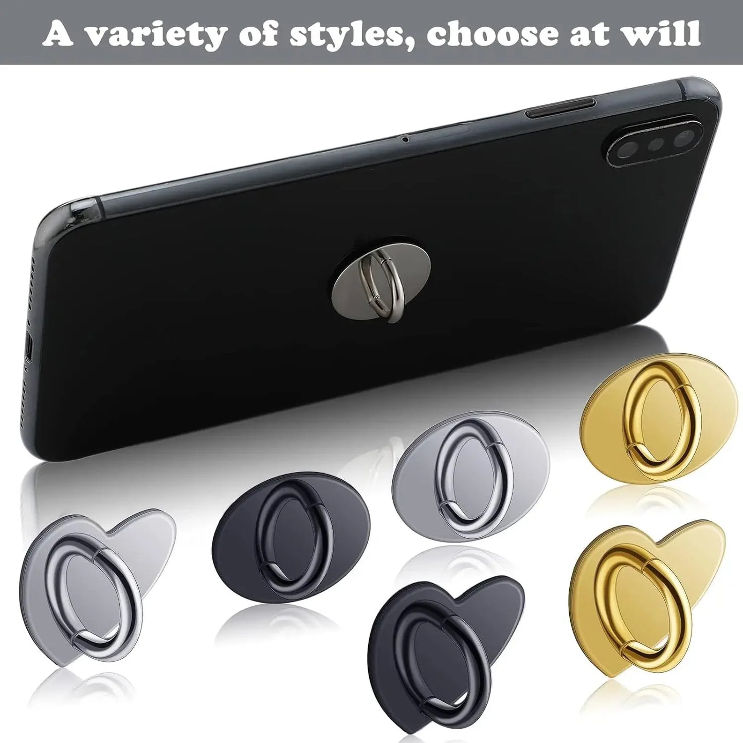 Mini Kawaii Adhesive Metal Heart Phone Charm Holder Cute Phone Case Finger Ring Stand Hooks Buckle DIY Charms Clasp For iPhone