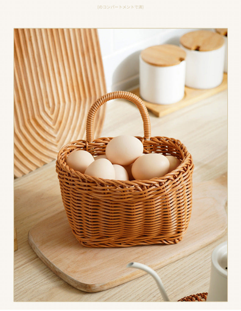 Ginger and Garlic Storage Basket Kitchen Small Hanging Basket Wall Storage Basket Put Onion Ginger and Garlic Hand-Woven Basket