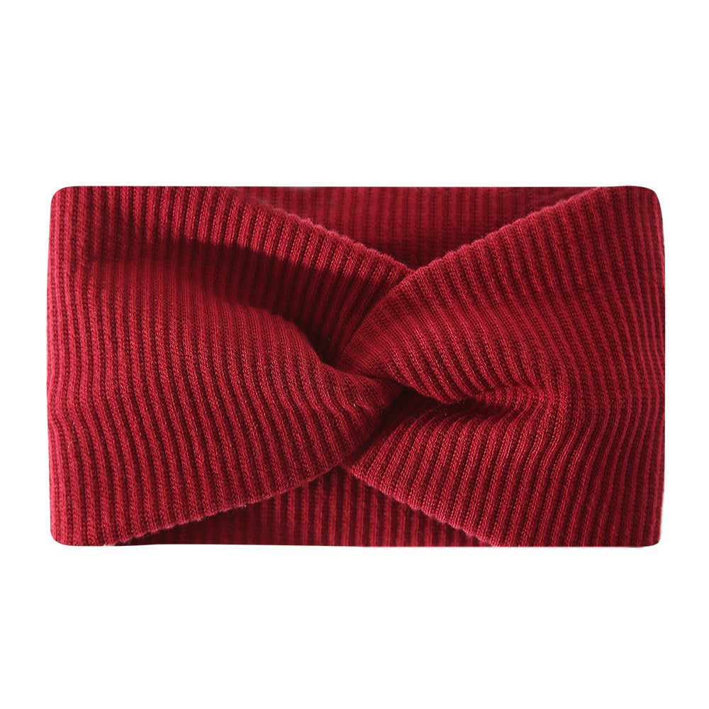 Bohemian Sports Wide Headband Foreign Trade Style Ribbed Cotton Cross Yoga Sports Elastic Headband