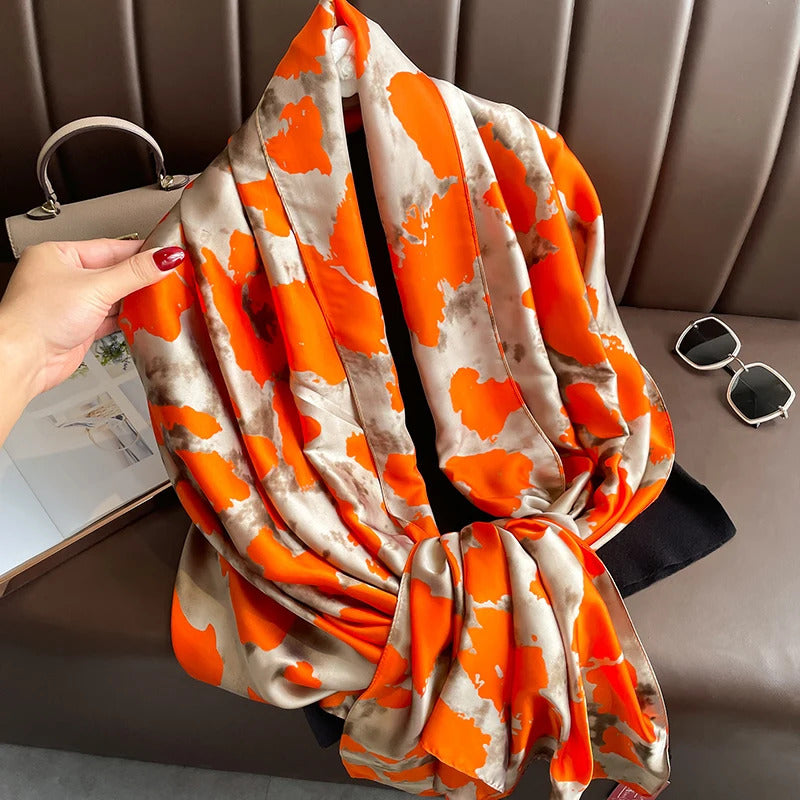 Spring Scarf Women's Luxury Design Polyester Material Smooth Scarf Soft Shawl Beach Scarf