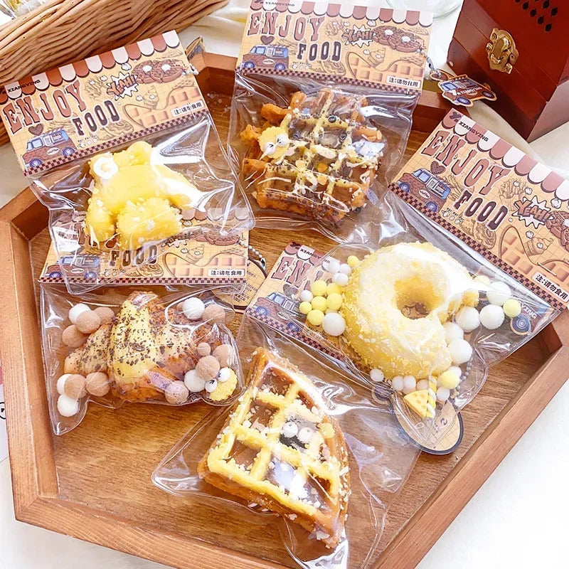 Squishy Food Creative Kids Fidget Toy Simulation exquisite Waffle Bread Toast Donuts Slow Rising Squeeze Stress Relief Toys