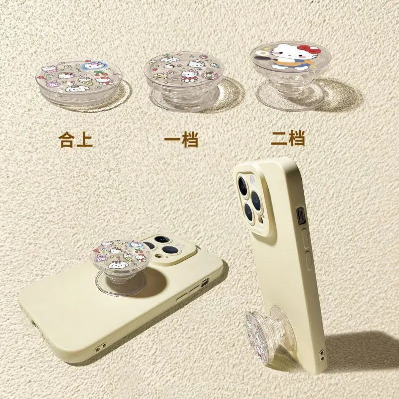 Sanrio HelloKitty Circular Airbag Bracket Ins Girl Heart 360 degree Rotating Adjustable Mobile Phone Holder Portable stand