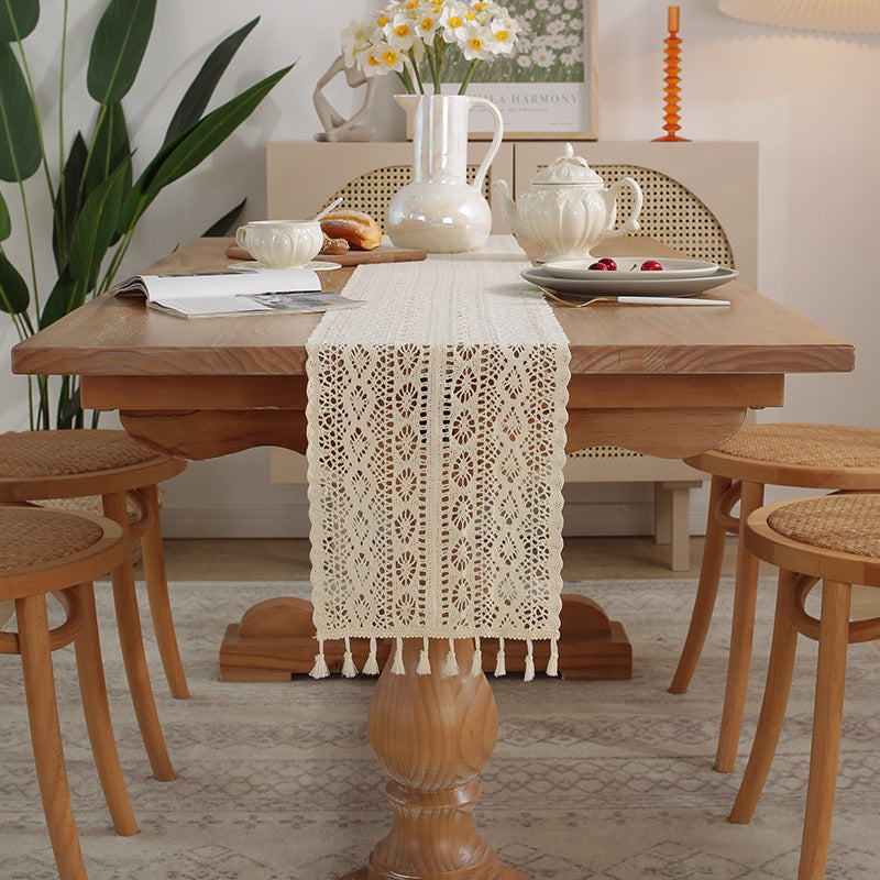 Henggang American Country Style Handwoven Table Runner Tablecloth Strip Tablecloth Coffee Table Cloth Tea Mat Cotton Linen Artistic Table Runner Wholesale