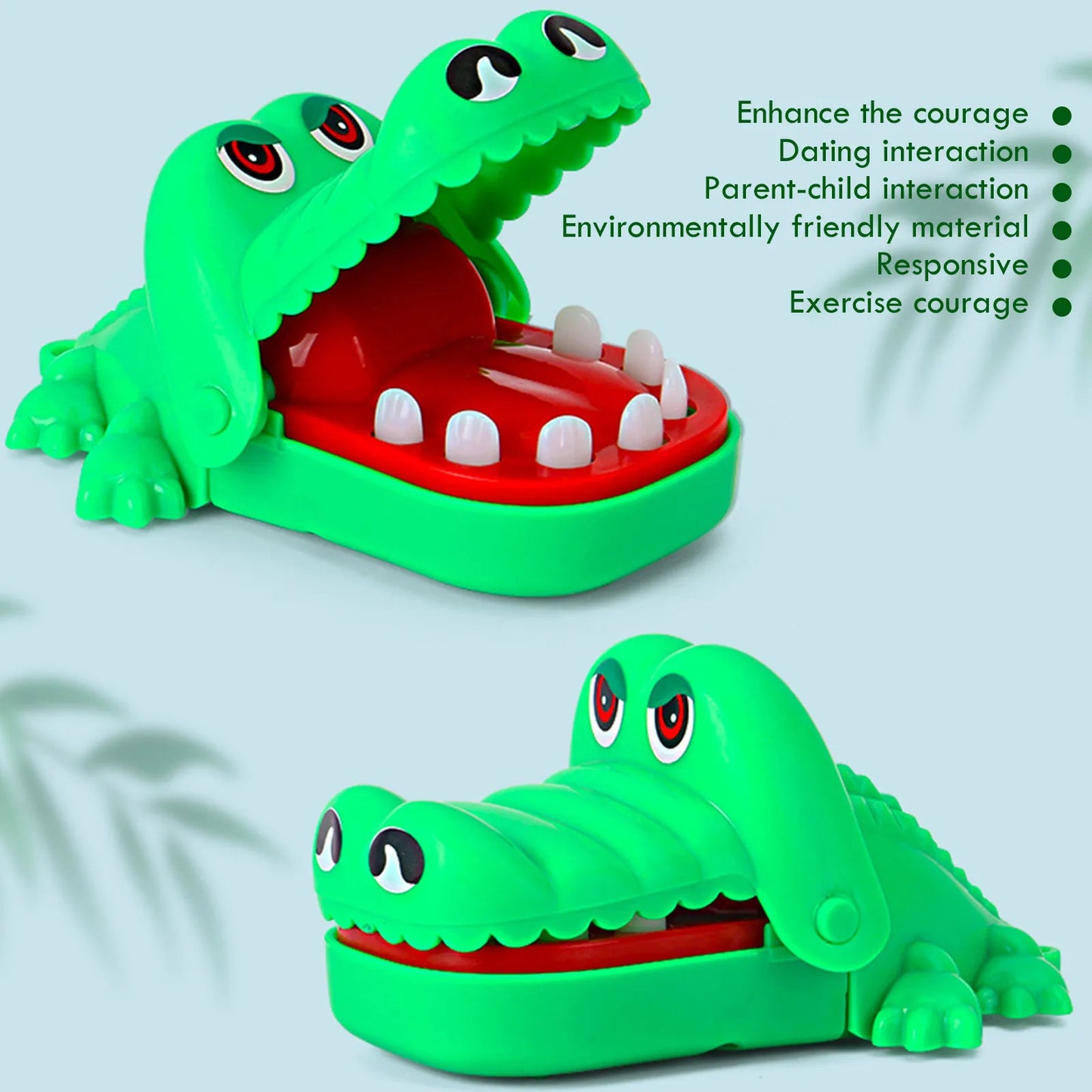 Crocodile Teeth Dentist Game ABS Crocodile Biting Finger Game Family Tabletop Party Toy Funny Gags Toy with Keychain for Kids